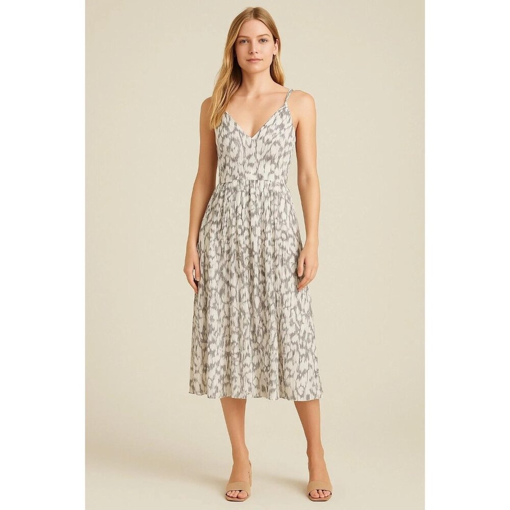 ☀️Sale Banana Republic Sketched Floral Midi Dress  Pleated Chiffon  Sz 8